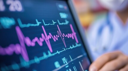Poster - Medical monitor displays vital patient heart rate data