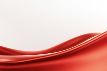 Wall Mural - Elegant red waves create dynamic flow against soft white backdro