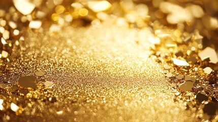 Aufkleber - Luxurious Golden Glitter Reflections Creating a Stunning Radiant Backdrop : Generative AI