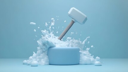 Poster - Hammer Striking a Liquid Creating a Splash