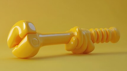 Aufkleber - Abstract Yellow Wrench Tool Design Render