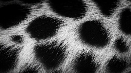 Canvas Print - Abstract Black And White Animal Fur Texture