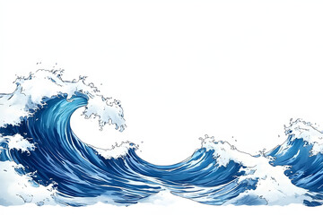 Poster - Sea wave png border, transparent background