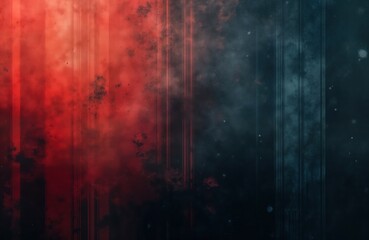 Aufkleber - Abstract background with vibrant red, dark blue tones. Vertical lines create striped effect. Grunge texture gives old film look. Aged effect adds vintage feel. Suitable for retro design. Empty space