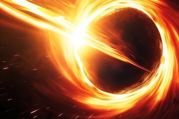 Wall Mural - powerful black hole absorbing surrounding energy and light, creating a stunning visual effect in the