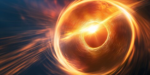 Wall Mural - swirling orange trails of light converge into a bright center, creating a visual representation of a