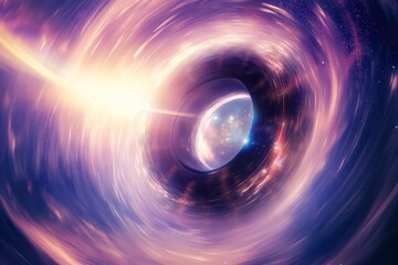 Wall Mural - powerful gravitational forces are pulling light and matter into a black hole, creating a mesmerizing