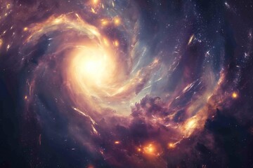 Wall Mural - mesmerizing cosmic vortex pulls celestial matter and energy into its abyss, creating a breathtaking 
