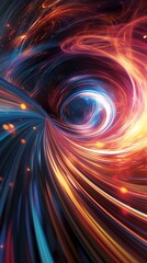 Wall Mural - colorful wormhole swirling through the vastness of space and time, connecting diverse universes with
