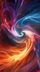 Wall Mural - swirling clouds of vibrant colors, representing the curvature of space time caused by the immense gr