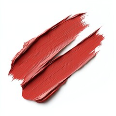 Poster - This image features vibrant strokes of red paint on a clean white background, perfect for art projects, graphic design, or creative inspiration, showcasing the fluidity of color.