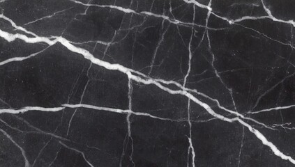 Wall Mural - close-up of raw marble with elegant white veins on deep black background, polished