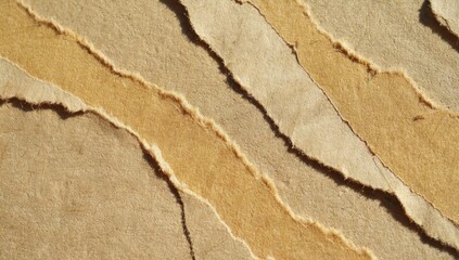 Wall Mural - close-up of recycled paper texture with visible fibers and subtle imperfections, warm beige tones