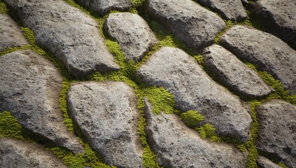Wall Mural - highly detailed weathered stone texture with cracks, moss, and natural erosion patterns