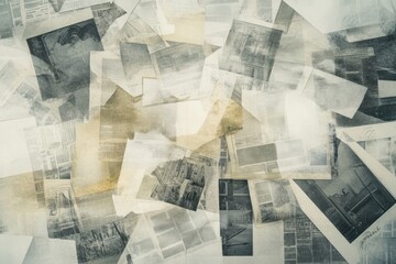 Poster - Vintage newspaper clippings create a textured backdrop of lost stories and historical moments from a bygone era. Generative AI