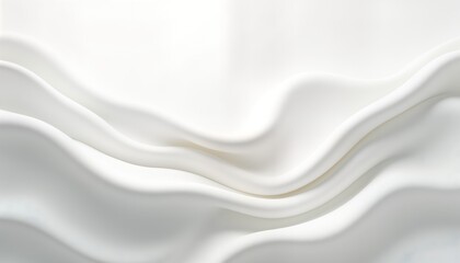 Aufkleber - Abstract white fabric flows in soft curves, folds. Smooth texture creates elegant minimal design. Suitable for fashion design, interior design, brand identity. Abstract backdrop with flowing lines