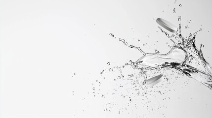 Fototapete - Dynamic water splash action studio environment high-speed photography minimalist background