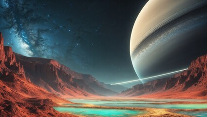 Wall Mural - alien planet, wonderful view