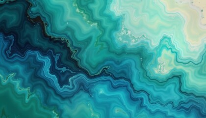 Aufkleber - Teal blue green gradient paint background. Fluid grunge texture. Decorative design. Pastel colors. Creative abstract pattern. Water color effect. Modern art. Trendy template for posters booklet