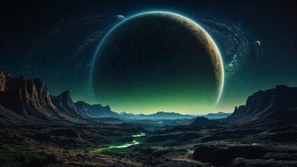 Wall Mural - alien exoplanet landscape