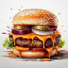 Wall Mural - Cheeseburger