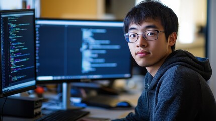 Young Programmer Focused on Code