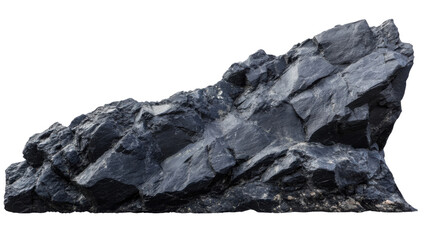 Poster - Large jagged black rock with transparent background. Transparent background