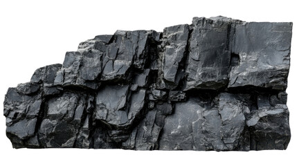 Poster - Dark jagged rock formation on transparent background. Transparent background