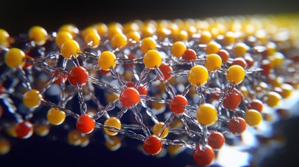 Poster - Microscopic Molecular Structure: A 3D Rendering of Interconnected Atoms