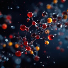 Poster - Abstract Molecular Structure: A 3D Rendering of Interconnected Atoms