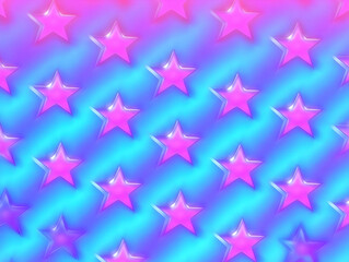 Wall Mural - Pink Stars Pattern on a Gradient Blue and Purple Background Creates a Vibrant and Dreamy Atmosphere