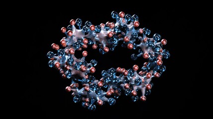 Poster - Microscopic 3D Render of a Molecular Structure