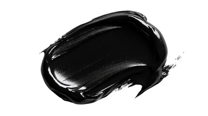 Poster - Glossy black paint stroke on transparent background. Transparent background