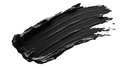 Poster - Black paint stroke on transparent background. Transparent background