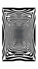 Wall Mural - Abstract Black and White Striped Tunnel Creates a Visual Illusion