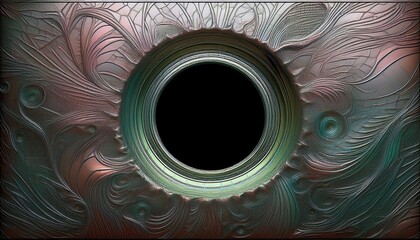 Poster - Intricate Abstract Design Featuring a Central Black Circle