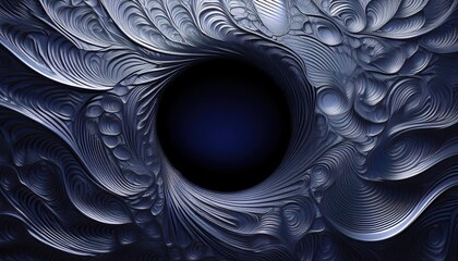 Poster - Abstract Dark Spirals Creating Depth in Design
