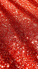 Wall Mural - Sparkling Red Glitter Texture Background Creates a Festive and Vibrant Atmosphere with Shimmering Light.