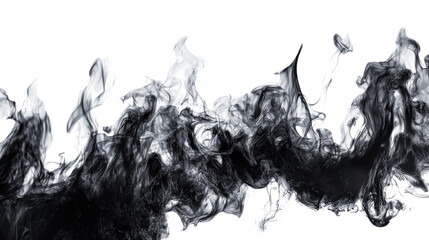 Poster - Black and white smoke effect isolated on transparent background. Transparent background