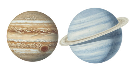 Poster - Illustrations of Planets in Detailed Vibrant Colors Generative AI