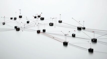 Poster - Abstract Connection Network with Nodes and Lines on Minimalist Surface