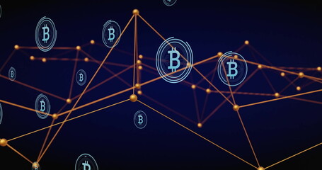 Poster - Image of network of connections over bitcoins
