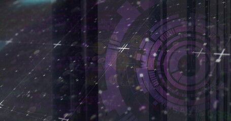 Poster - image of digital data processing over computer servers