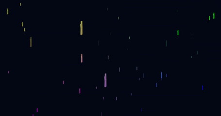 Poster - Image of glowing stars moving over black background