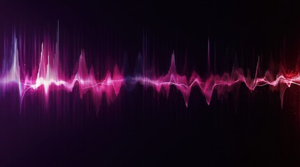 Poster - Abstract Soundwave Visualization: Pink and Purple Energetic Frequency