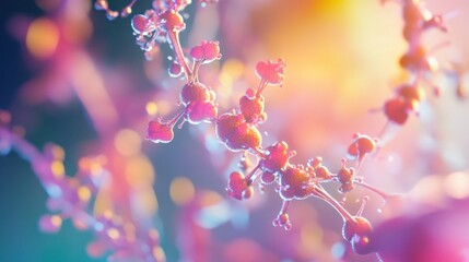 Poster - Microscopic Molecular Structure: A Vibrant 3D Render of Intricate Bonds