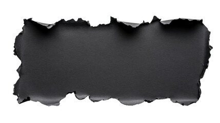Poster - Torn black paper with transparent background. Transparent background