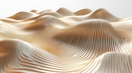 Poster - Golden ripples create stunning patterns on a 3D surface in response to unseen impacts. Generative AI
