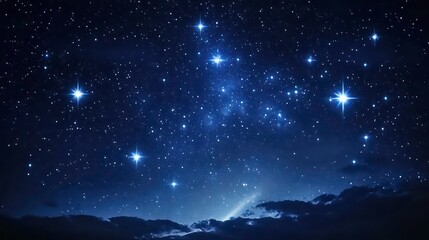 Wall Mural - night background starry sky soft blur celestial landscape glowing stars dreamy peaceful atmosphere v