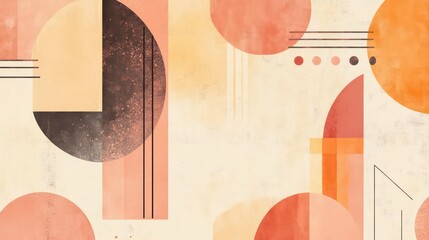 Poster - Pastel peach geometric pattern with abstract background, pastel, peach, geometric, pattern, abstract, background, soft, subtle